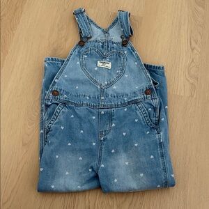 OshKosh B'gosh Light Blue Heart Denim Overalls